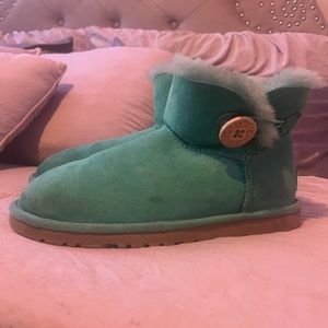 UGGS Teal Mini Bailey Button Boots